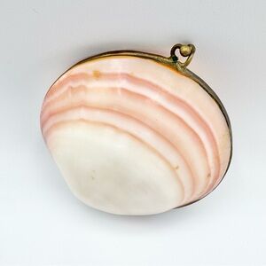 Vintage Natural Clamshell Kiss-lock Trinket Box Rosary Box Moana Coin Purse